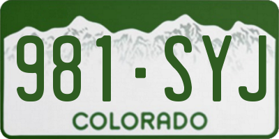 CO license plate 981SYJ