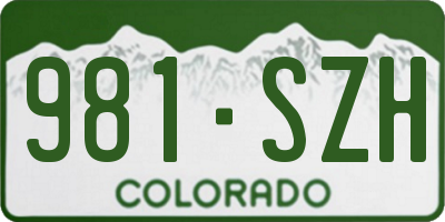 CO license plate 981SZH