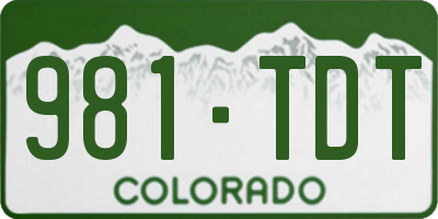 CO license plate 981TDT