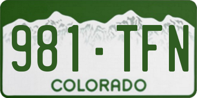 CO license plate 981TFN