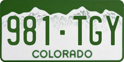 CO license plate 981TGY