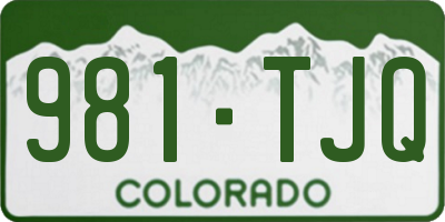 CO license plate 981TJQ