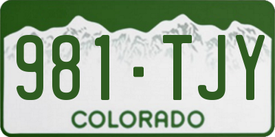 CO license plate 981TJY