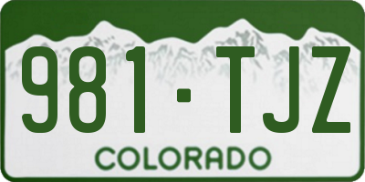 CO license plate 981TJZ