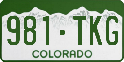 CO license plate 981TKG