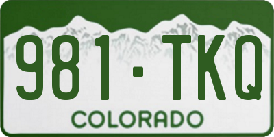 CO license plate 981TKQ