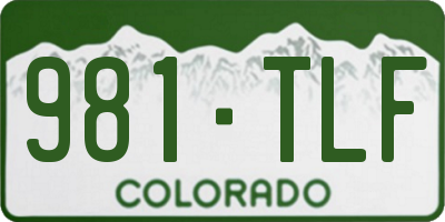 CO license plate 981TLF