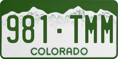 CO license plate 981TMM