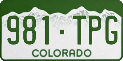CO license plate 981TPG