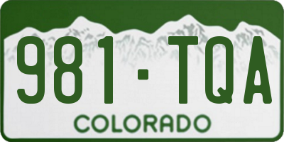 CO license plate 981TQA