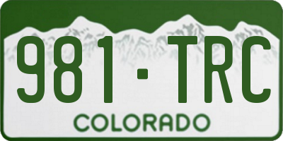 CO license plate 981TRC