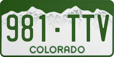 CO license plate 981TTV