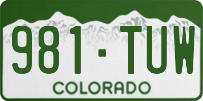 CO license plate 981TUW