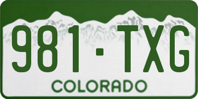 CO license plate 981TXG