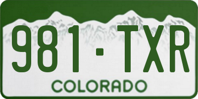 CO license plate 981TXR
