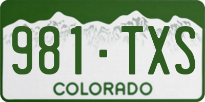 CO license plate 981TXS