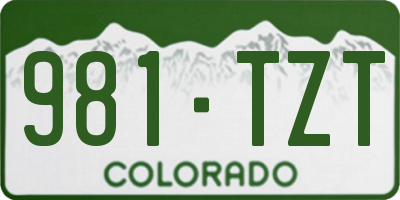 CO license plate 981TZT