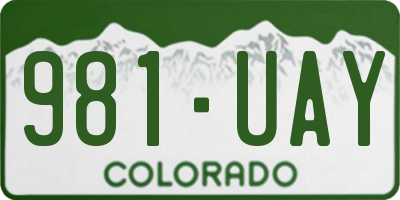 CO license plate 981UAY