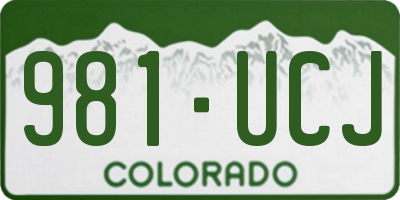 CO license plate 981UCJ
