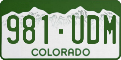 CO license plate 981UDM
