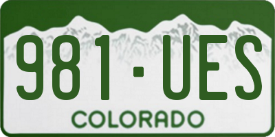 CO license plate 981UES