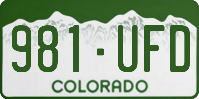 CO license plate 981UFD