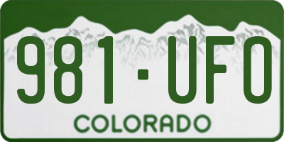 CO license plate 981UFO