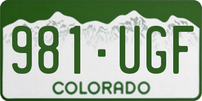 CO license plate 981UGF