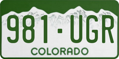 CO license plate 981UGR
