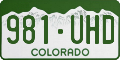 CO license plate 981UHD