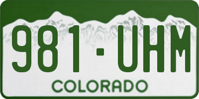 CO license plate 981UHM