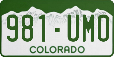 CO license plate 981UMO