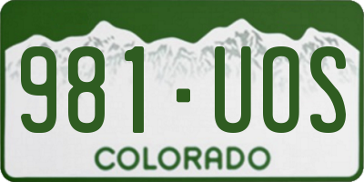 CO license plate 981UOS