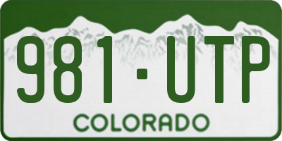 CO license plate 981UTP