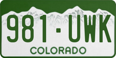 CO license plate 981UWK