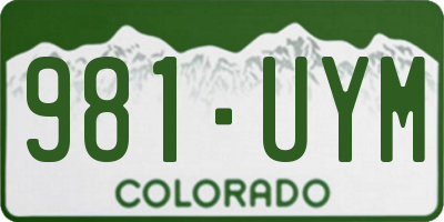 CO license plate 981UYM