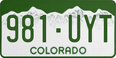 CO license plate 981UYT