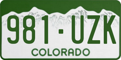 CO license plate 981UZK