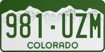 CO license plate 981UZM