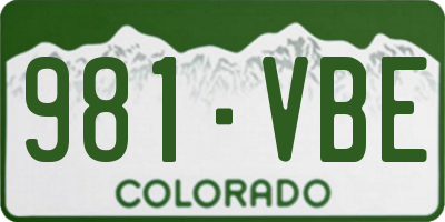 CO license plate 981VBE