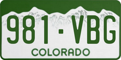 CO license plate 981VBG