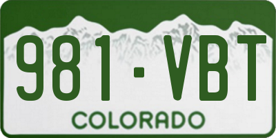 CO license plate 981VBT