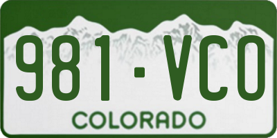 CO license plate 981VCO