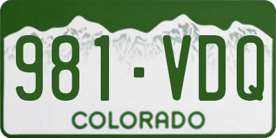 CO license plate 981VDQ