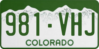 CO license plate 981VHJ