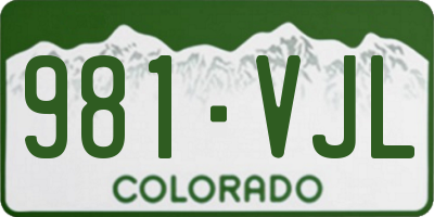 CO license plate 981VJL