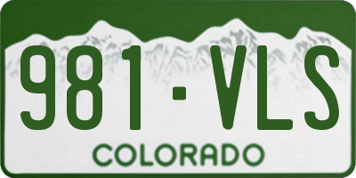 CO license plate 981VLS