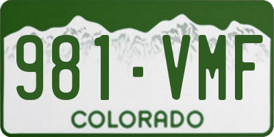 CO license plate 981VMF