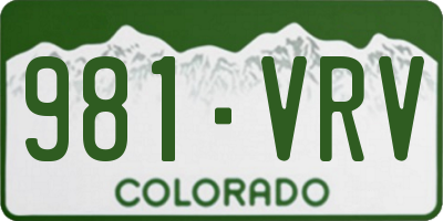 CO license plate 981VRV