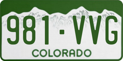 CO license plate 981VVG